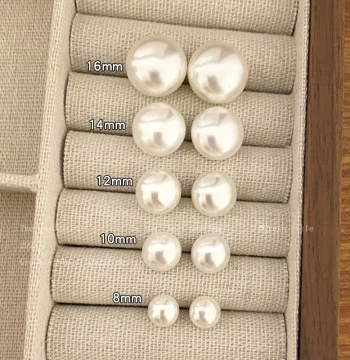 Steamed Bun Large Pearl Stud Earrings for Women, 2026 New Arrival Hot Seller, Premium Look, Light Luxury Temperament, Clip-On Earrings for Non-Pierced Ears