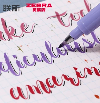 Japan Zebra Soft Brush Pen, Colorful Brush Pen for English Calligraphy, Handwritten Greeting Cards, Planners, Calligraphy Practice, Adult Soft-Tip Pens, Sponge Tip for Small Regular Script and Elegant Writing