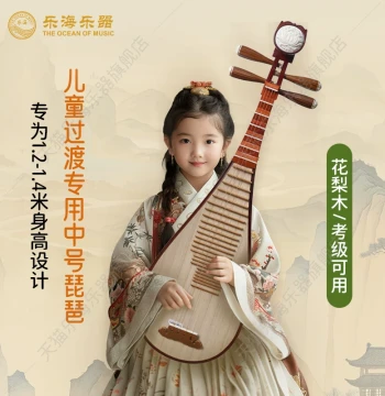 Lehai Children's Beginner Professional Pipa Instrument - Medium-sized Pipa for Teenagers Transitioning to Advanced Play (Model 912S)