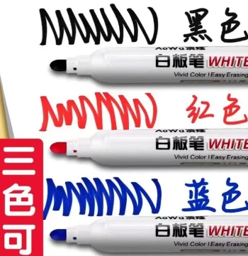 Whiteboard Markers – Erasable Water-Based Pens in Black, Red, Blue, and Colors for Kids, Suitable for Whiteboards and Blackboards