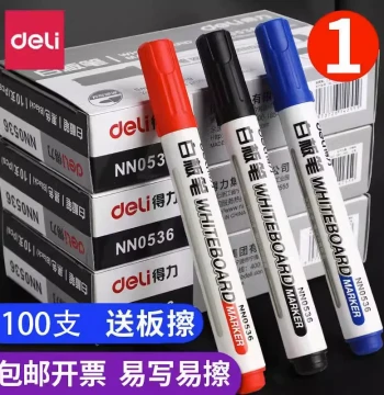 Deli Erasable Whiteboard Markers for Teachers, Non-Toxic for Children, Blackboard Pens, Water-Based Erasable Drawing Board Writing, Easy Wipe Water-Based Marker Pens, Erasable Thick Tip Large Head Markers