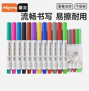 Manlong Erasable Children's Non-toxic Colored Whiteboard Markers Black Red Blue Chalkboard Pens for Kids Drawing Boards Writing Pens Easy Erase Marker Fine Tip Small Tip Dedicated Erasable