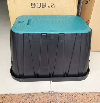 1419 Valve Box - 12-Inch Plastic Irrigation Valve Box for Landscaping, Water Take-Off/Solenoid Valve, Underground Installation