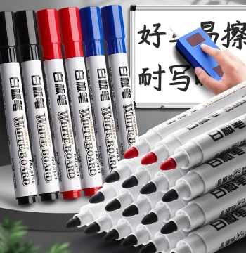 Erasable Whiteboard Markers for Teachers, Black and Colorful Red/Blue Safe for Children, Blackboard Drawing Board Writing Board Pens, Large Capacity Easy-Erase Broad Tip Water-Based Markers, Special Erasable Whiteboard Pens