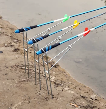 Foldable Galvanized Iron Fishing Rod Stand for Hand and Sea Fishing