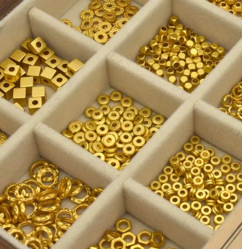 Long-Lasting Non-Fading Copper Gold-Plated Ancient Method Gold Sand Spacer Beads Sheets Rings Strung Beads Jewelry Bracelet Phone Chain Accessories