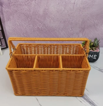 Plastic Handheld Woven Compartment Storage Basket Outdoor Picnic Basket Supermarket Shopping Handbasket Tool Basket Miscellaneous Basket