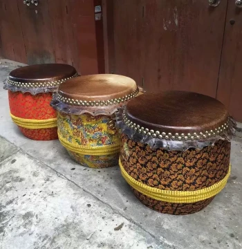 Lion Dance Drum 18-inch Top Layer Cowhide Drum Foshan Lion Drum Adult Gong Drum Dragon Boat Drum 16