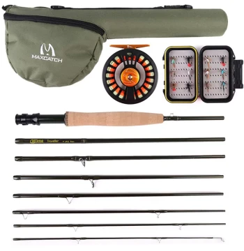 Fly Fishing Rod Travel Set 568 Size 8 Sections 2.7 Meters Fly Rod Reel Line Lure Box Combo with Rod Tube