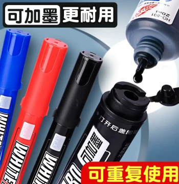 Refillable Erasable Whiteboard Marker, Blackboard Pen, Water-Based Pen for Kids and Teachers, Easy-Erase Drawing Pen, Large Capacity Red/Blue/White Board Markers for Home and Teaching