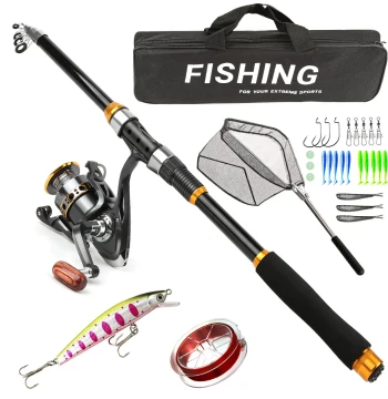 Four-color Lure Rod Outdoor Fishing Pole Cross-border Ultra-light Fiberglass Equipment Amazon Hot Sale Set