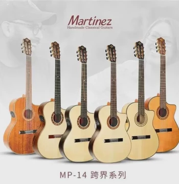 Martinez Crossover Classical Guitar MP14 Nylon String Fingerstyle All-Solid Top, Martinez MSCC Amplified Acoustic-Electric Model