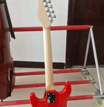 36-Inch Children's Electric Guitar Folk Guitar White Copper Wire Poplar Body Closed Tuners Ukulele