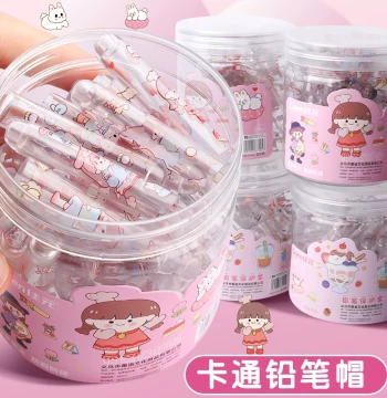 Pencil Caps Pencil Covers Pencil Sleeves Extenders for Elementary Students Kindergarten Beginners Cute Cartoon Pen Caps Extendable Universal Hole Pencils Thickened Large Triangle Pencil Tip Protectors