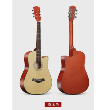 38-inch Basswood Acoustic Guitar, Folk Guitar for Students, Beginner Practice Guitar, Wooden Guitar from Manufacturer