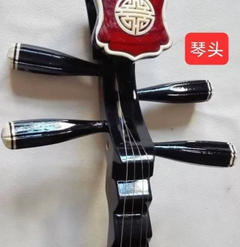 Pipa Lute for Children and Adults - Classical Beginner Ethnic Instrument, Premium Black Finish with 6-Piece Accessory Set