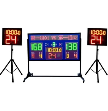 Electronic Basketball Scoreboard with Synchronized 24-Second Shot Clock, Rechargeable Electronic Basketball Scorer