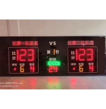 4-Meter Electronic Basketball Scoreboard with Second Timer: Wireless Scoreboard with 24-Second Countdown