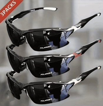 New European/American Style Sports Half-Frame Polarized Sunglasses for Men - Lightweight Protective Eyewear for Cycling and Running