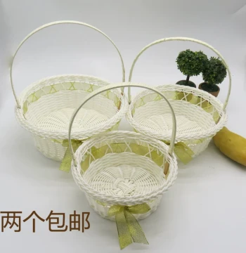 Flower Girl Basket for Children - Petal Scattering Basket for Weddings, Bridesmaid Handheld Basket, Gift Basket, and Dance Prop