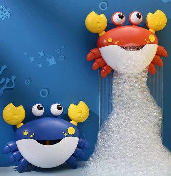 New Water Play Crab Bubble Machine Toy - Electric Musical Bath Toy for Kids that Blows Bubbles