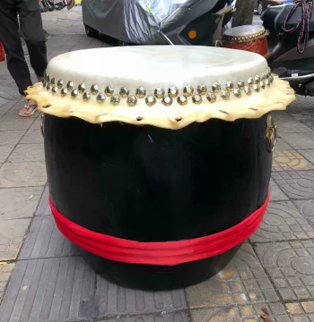 24 Solar Terms Drum Festival Drum Lion Dance Drum White Black Top-Grain Cowhide Large Drum Foshan Drum Gong