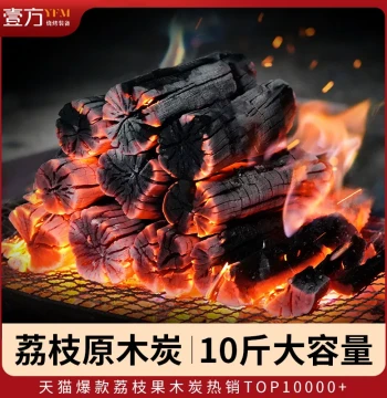 Fruit Wood Charcoal Smokeless Lychee Wood for Indoor Grill