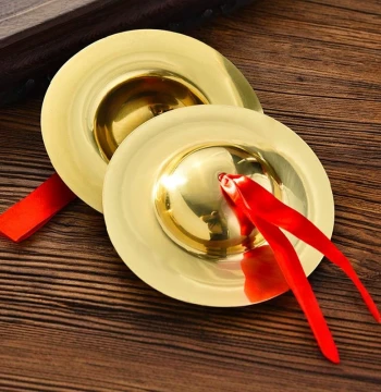 Resonant Copper Cymbals Instrument Water Cymbals Pure Brass He Zi Yin Qing He Zi Copper Cymbals Copper Bo Yin Qing Copper Chime Wooden Fish Dang Zi
