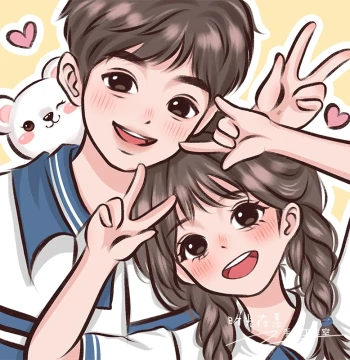 Chibi Hand-Drawn Avatar Custom Cartoon Character Design Couple Anime Real Photo Comic Character Painting