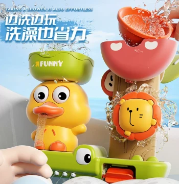 Infant and Toddler Water Play Toys, Suction Cup Spinner, Yellow Duck Water Wheel, Bathroom Shower Toy for Boys and Girls, Parent-Child Bath Interaction