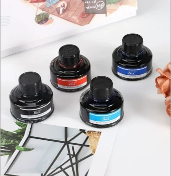 Genuine Dax 401 402 403 404 Fountain Pen Ink, High-Quality Non-Clogging Non-Carbon Dye-Based Ink for Elementary Students' Calligraphy Practice, Black, Red, Pure Blue, 50ml