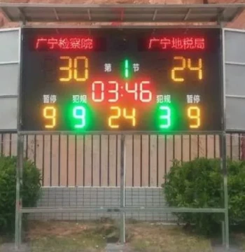 Outdoor Basketball Electronic Scoreboard, Wireless Timer and Score Display, 2.4x1.2 Meters Outdoor Basketball Scoring Board
