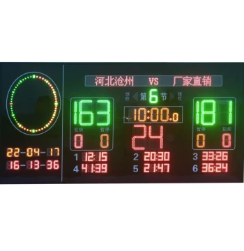 4-Meter Basketball Electronic Scoreboard, Computer Scoring System for Gymnasiums, 4m Long Wireless Basketball Match Electronic Scoreboard
