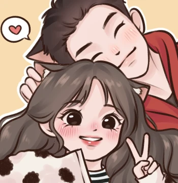 Custom Q-Style Hand-Drawn Avatar from Photo, Anime Portrait for Couples