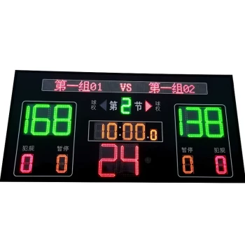 Electronic Basketball Scoreboard, 2.4m Timer, Wireless Scoreboard with 24-Second Countdown, Electronic Basketball Scoring Device