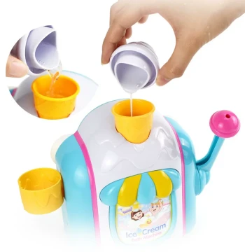 Children's Bathroom Ice Cream Bubble Maker, Bath Time Interactive Water Play Toy for Kids