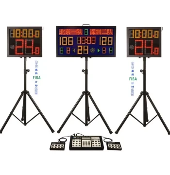 Kaiyi Linkage Electronic Basketball Scoreboard with 24-second and 14-second Shot Clocks, Portable Design
