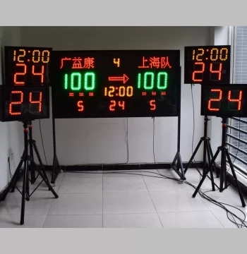 Linked Basketball Sports Electronic Scoreboard - Timer and Scorer with 24-Second and 14-Shot Clock Functions