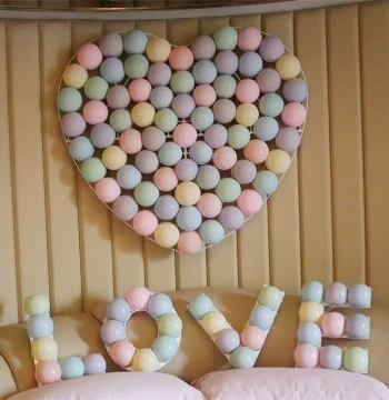 Macaron Balloon Heart Shape Grid 520 Valentine's Day Decoration Mall Window Proposal Party Wedding Room Arrangement