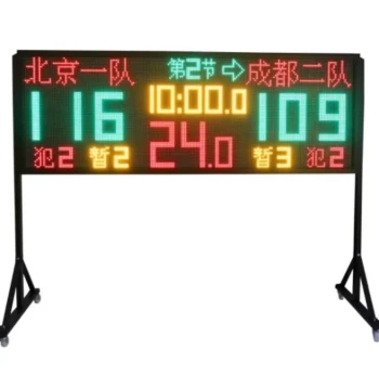 2-Meter Wireless Basketball 24-Second Shot Clock with Timer, Stopwatch, and Wireless Scoreboard