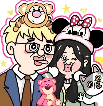Bangbang and Yuzhi Korean Manga Avatar Commission, Real Photo to Hand-Drawn Avatar Customization, Anime Illustration