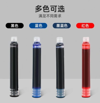 100-Pack Fountain Pen Ink Cartridges, Pure Blue, Black, and Red, Universal 3.4mm Refills for Elementary Students