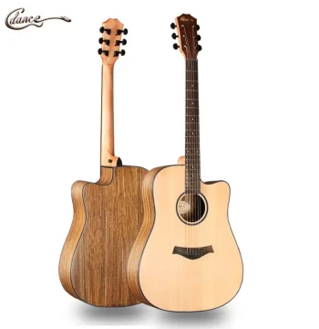 Guitar Manufacturer - 40-41 Inch Custom Cutaway Spruce and Walnut Top Solid Wood Folk Guitar, OEM Available