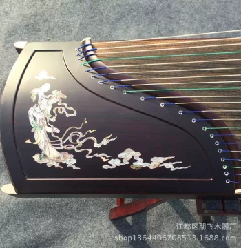 Yangzhou Pengfei Guzheng Factory Direct Sales Pengfei Guzheng Rosewood Inlaid Peacock Model Professional Performance Guzheng