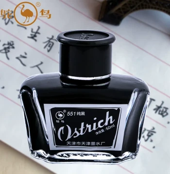 1 Bottle Free Shipping, Premium Domestic Ostrich New Series 5 Fountain Pen Ink 551, 552, 553, 555, Carbon Black and Blue-Black, Authentic