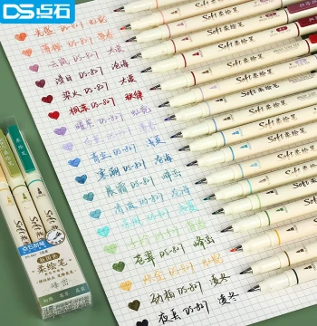 Dianshi Soft-Tip Brush Pens, Colorful Calligraphy Pens with Natural Brush Strokes, Art Specialized Soft Brushes, New National Color Pens, Art Pens, Brush Tip Pens, Signature Pens, Journal Pens, Colored Ink Outlining Pens