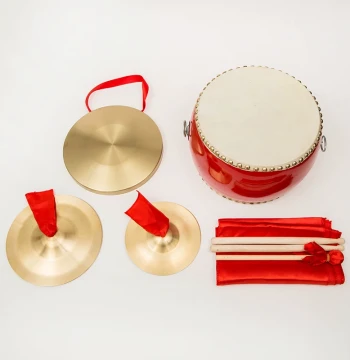 San Ju Ban Prop Set: Copper Gongs, Drums, and Cymbals for Adult Stage Performances - Full Kit for Large Events