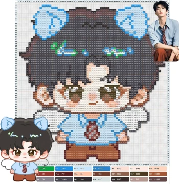 Custom Hand-Drawn Pixel Art Designs of Celebrities for Perler Beads; Popular Cartoon Avatars, QQ Style, Couple Patterns, and Assembly Service