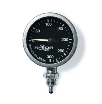 RAZOR Diving Pressure Gauge Single Gauge Residual Pressure Steel Gauge 52mm Air Pressure Gauge Technical Diving Metal Gauge Valve Core BAR