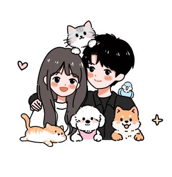 Q-Version Hand-Drawn Avatar Customization from Real Photos, Couples Simple Line Drawings, Manga Character Illustrations, Commissioned Anime Portrait Services